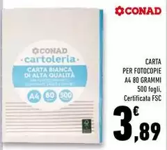Conad - Carta Per Fotocopie A4 80 Grammi