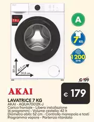 Akai - Lavatrice 7 Kg AQUA70012K-J