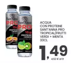 Sant'anna - Acqua Con Proteine Tropical/Frutti Verdi + Menta