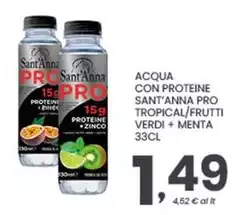 Sant'anna - Acqua Con Proteine Tropical/Frutti Verdi + Menta