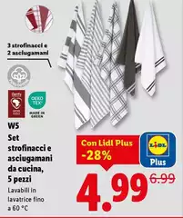 W5 - Set Strofinacci E Asciugamani Da Cucina, 5 Pezzi