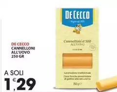 De Cecco - Cannelloni All'Uovo De Cecco - Cannelloni All'Uovo