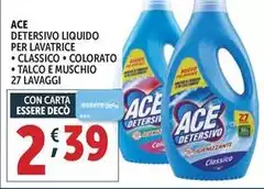 Ace - Detersivo Liquido Per Lavatrice Classico/Colorato/Tasco E Muschio