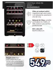 Haier - Wine Bank 50 Serie 7 HWS42GDAU1 Cantinetta Vino Con Compressore Libera Installazione Nero 42 Bottiglia/Bottiglie Haier - Wine Bank 50 Serie 7 HWS42GDAU1 Cantinetta Vino Con Compressore Libera Installazione Nero 42 Bottiglia/Bottiglie