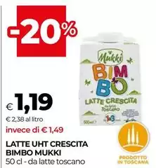 Mukki - Latte UHT Crescita Bimbo