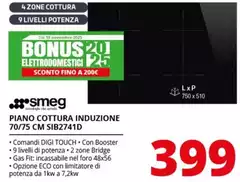 Smeg - Piano Cottura Induzione 70/75 Cm SIB2741D Smeg - Piano Cottura Induzione 70/75 Cm SIB2741D