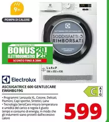 Electrolux - Asciugatrice 600 Gentlecare EW6HBG19G