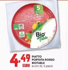 Euro verde - Piatto Portata Rosso Biotable Euro verde - Piatto Portata Rosso Biotable