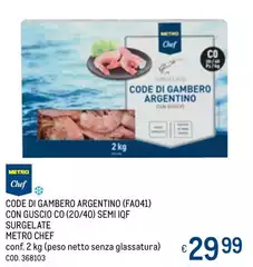 Metro chef - Code Di Gambero Argentino Metro chef - Code Di Gambero Argentino
