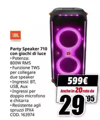 Jbl - Party Speaker 710 Con Giochi Di Luce Jbl - Party Speaker 710 Con Giochi Di Luce