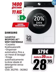 Samsung - Lavatrice Bespoke AI Ww11DBTb94G Samsung - Lavatrice Bespoke AI Ww11DBTb94G