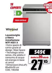Whirlpool - Lavastoviglie A Libera Installazione W7F H551 X