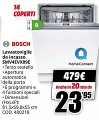 Bosch - Lavastoviglie Da Incasso SMV4EVX09E