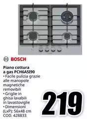 Bosch - Piano Cottura A Gas PCH6465190 Bosch - Piano Cottura A Gas PCH6465190