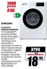 Samsung - Lavatrice WW90FG3M05AW Samsung - Lavatrice WW90FG3M05AW