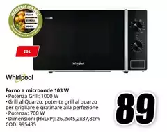 Whirlpool - Forno A Microonde 103 W