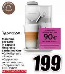 Nespresso - Macchina Per Caffè In Capsule Lattissima One Nespresso - Macchina Per Caffè In Capsule Lattissima One