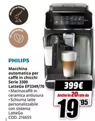 Philips - Macchina Automatica Per Caffè In Chicchi Serie 3300 LatteGo Ep3349/70 Philips - Macchina Automatica Per Caffè In Chicchi Serie 3300 LatteGo Ep3349/70