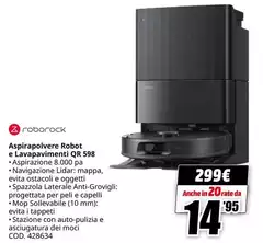 Evita - Aspirapolvere Robot E Lavapavimenti QR 598 Evita - Aspirapolvere Robot E Lavapavimenti QR 598