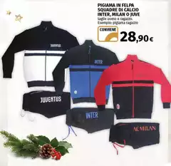 Milan - Pigiama In Felpa Squadre Di Calcio Inter, Milo A Juve