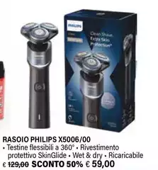 Philips - Shaver 5000X Series X5006/00 Rasoio Elettrico Wet & Dry
