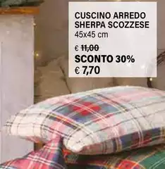 Cuscino Arredo Sherpa Scozzese Cuscino Arredo Sherpa Scozzese