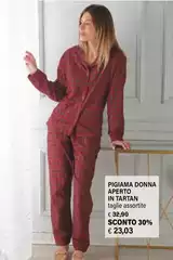 Pigiama Donna Aperto In Tartan Pigiama Donna Aperto In Tartan
