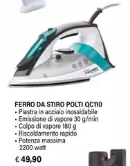 Polti - Vaporella Quick & Comfort QC110 Ferro A Vapore Polti - Vaporella Quick & Comfort QC110 Ferro A Vapore