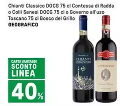 Geografico - Chianti Classico DOCG O Colli Senesi DOCG O Governo All'Uso Toscano 75 Cl Bosco Del Grillo Geografico - Chianti Classico DOCG O Colli Senesi DOCG O Governo All'Uso Toscano 75 Cl Bosco Del Grillo