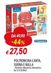 Clementoni - Poltroncina Canta, Suona E Balla Clementoni - Poltroncina Canta, Suona E Balla