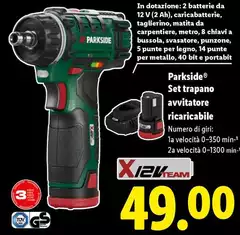 Parkside - Set Trapano Avvitatore Ricaricabile