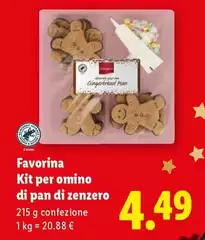 Favorina - Kit Per Omino Di Pan Di Zenzero Favorina - Kit Per Omino Di Pan Di Zenzero
