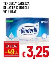 Tenderly - Carezza Di Latte 12 Rotoli Vellutati Tenderly - Carezza Di Latte 12 Rotoli Vellutati
