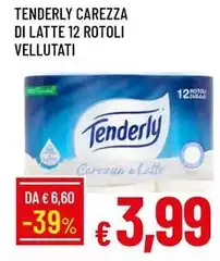 Tenderly - Carezza Di Latte 12 Rotoli Vellutati Tenderly - Carezza Di Latte 12 Rotoli Vellutati