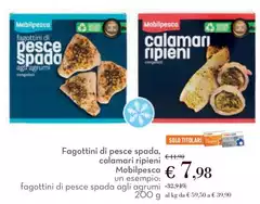Mobilpesca - Fagottini Di Pesce Spada, Calamari Ripieni Mobilpesca - Fagottini Di Pesce Spada, Calamari Ripieni