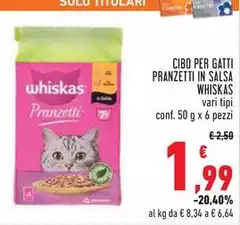 Whiskas - Cibo Per Gatti Pranzetti In Salsa Whiskas - Cibo Per Gatti Pranzetti In Salsa