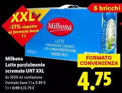 Milbona - Latte Parzialmente Scremato UHT Xxl