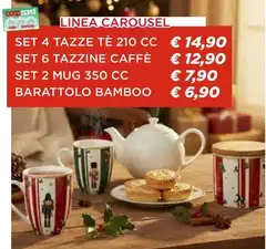 Linea - Carousel Set 4 Tazze Te 210 Cc Set 6 Tazzine Caffè Set 2 Mug Linea - Carousel Set 4 Tazze Te 210 Cc Set 6 Tazzine Caffè Set 2 Mug