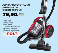 Polti - Aspirapolvere Traino Senza Sacco Ciclonico Polti - Aspirapolvere Traino Senza Sacco Ciclonico