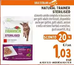 Natural Trainer - Sterilised