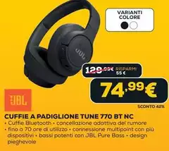 Jbl - Cuffie A Padiglione Tune 770 BT NC Jbl - Cuffie A Padiglione Tune 770 BT NC