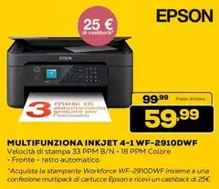 Epson - Multifunziona Inkjet 4-1 WF-2910DWF
