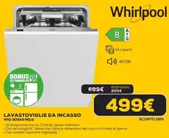 Whirlpool - Lavastoviglie Da Incasso WIO 3O540 PELG
