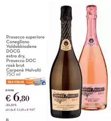 Carpenè malvolti - Prosecco Superiore Conegliano Valdobbiadene DOCG Extra Dry, Prosecco DOC Rosé Brut Carpenè malvolti - Prosecco Superiore Conegliano Valdobbiadene DOCG Extra Dry, Prosecco DOC Rosé Brut