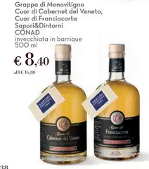 Grappa Di Monovitigno Cuor Di Cabernet Del Veneto, Cuor Di Franciacorta Sapori&Dintorni Grappa Di Monovitigno Cuor Di Cabernet Del Veneto, Cuor Di Franciacorta Sapori&Dintorni