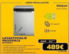 Whirlpool - Lavastoviglie Maxispace W7F HF43 X