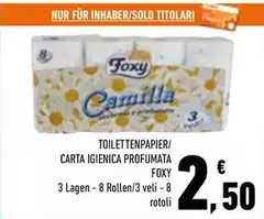 Foxy - Carta Igienica Profumata Foxy - Carta Igienica Profumata