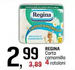 Regina - Carta Camomilla 4 Rotoloni Regina - Carta Camomilla 4 Rotoloni