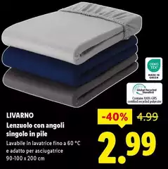 Livarno - Lenzuolo Con Angoli Singolo In Pile