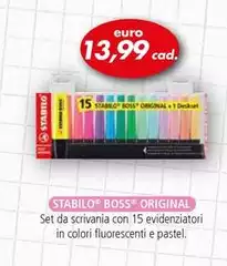 Stabilo - Set Da Scrivania Con 15 Evidenziatori In Colori Fluorescenti E Pastel
